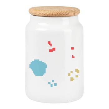 Bakterien Kultur Pixel Bunt - Keksdose mit Holzdeckel - Weiß - Vorne