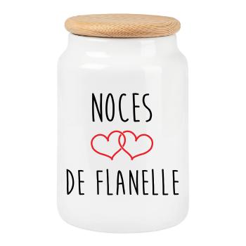 Flannel-Hochzeit – 43 Jahre Ehe - Keksdose mit Holzdeckel - Weiß - Vorne