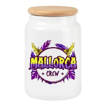 Équipe de Majorque Colorée - Boîte à biscuits avec couvercle en bois - blanc - Devant