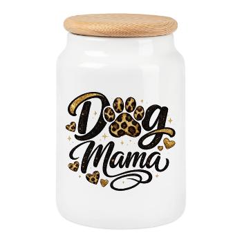 Chemise Dog Mama Golden Paw Mom - Boîte à biscuits avec couvercle en bois - blanc - Devant