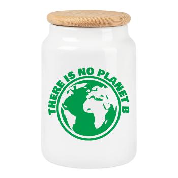 There Is No Planet B Earth Day Global Ecology Art - Keksdose mit Holzdeckel - Weiß - Vorne