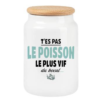 T’es pas le poisson le plus vif du bocal - Boîte à biscuits avec couvercle en bois - blanc - Devant