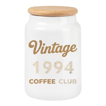 Millésime 1994 – Année de naissance rétro du Coffee Club - Boîte à biscuits avec couvercle en bois - blanc - Devant