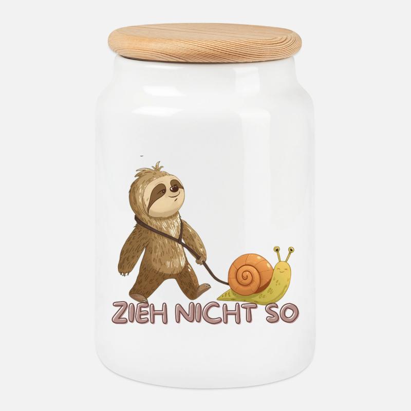 Zieh Nicht So – Langsame Freundschaft - Keksdose mit Holzdeckel - Weiß