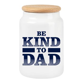 Be Kind to Dad Shirt – Gift Idea - Cookie Jar with Wooden Lid - white - Front
