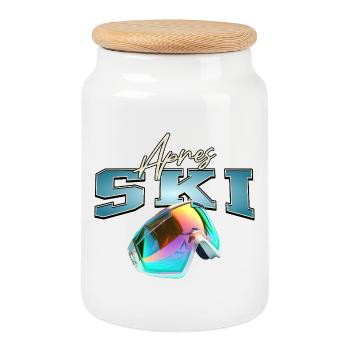 Après-ski - Cookie Jar with Wooden Lid - white - Front