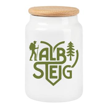 Sentier forestier Albsteig Heart - Boîte à biscuits avec couvercle en bois - blanc - Devant