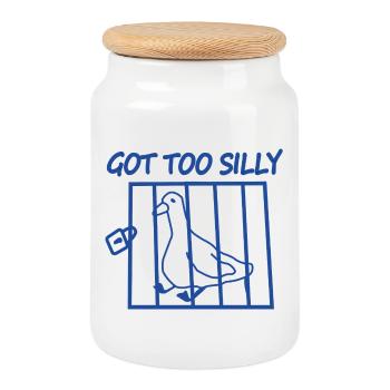Got Too Silly Bird in a Cage - Cookie Jar with Wooden Lid - white - Front
