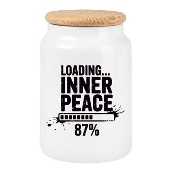 Loading Inner Peace - Sarcasm Stress Shirt - Cookie Jar with Wooden Lid - white - Front
