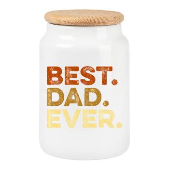 Bester Papa Jemals Vatertag lustig - Keksdose mit Holzdeckel - Weiß - Vorne