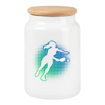Conception d’entraîneur de pickleball pour les fans de joueurs de pickleball - Boîte à biscuits avec couvercle en bois - blanc - Devant