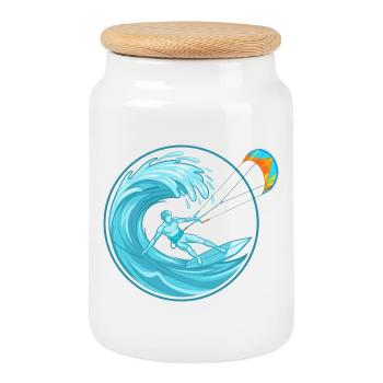 Yachtsurf Ocean Wave - Sports nautiques extrêmes - Boîte à biscuits avec couvercle en bois - blanc - Devant
