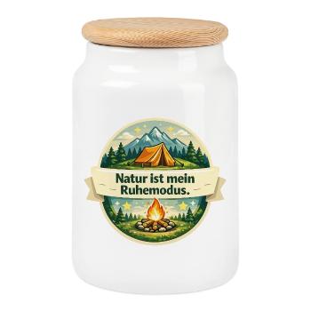 Natur ist mein Ruhemodus - Keksdose mit Holzdeckel - Weiß - Vorne