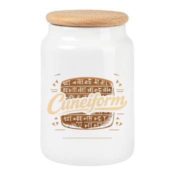 Mésopotamie ancienne, Sumérien - Boîte à biscuits avec couvercle en bois - blanc - Devant