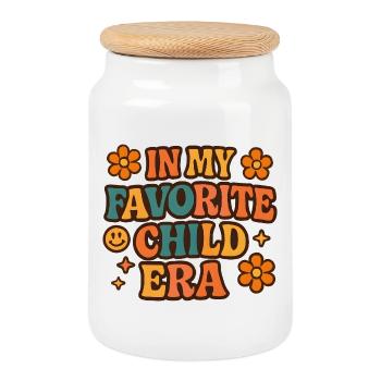 Dans l’humour de My Favorite Child Era Daughter Families - Boîte à biscuits avec couvercle en bois - blanc - Devant