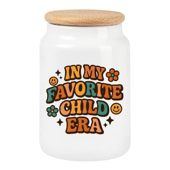Dans l’humour de My Favorite Child Era Daughter Families - Boîte à biscuits avec couvercle en bois - blanc - Devant