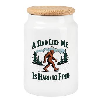 Vater wie ich – schwer zu finden Yeti Bigfoot - Keksdose mit Holzdeckel - Weiß - Vorne