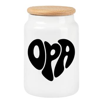 Opa - Keksdose mit Holzdeckel - Weiß - Vorne