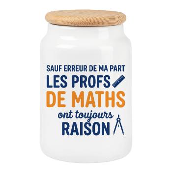 Profs de Maths Ont Toujours Raison - Boîte à biscuits avec couvercle en bois - blanc - Devant
