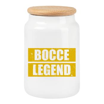 Bocce legend Petanque Boule Boulespieler - Keksdose mit Holzdeckel - Weiß - Vorne