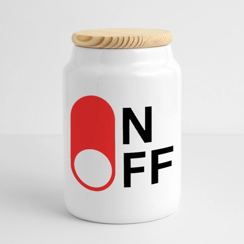 ON / OFF Modus Keksdose mit Holzdeckel