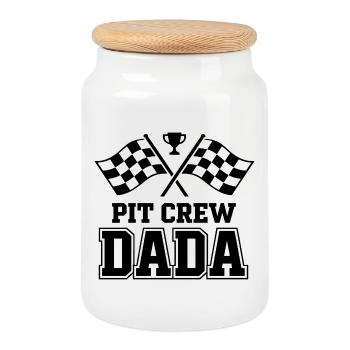 Pit Crew Dada Motorsport Racing Design - Keksdose mit Holzdeckel - Weiß - Vorne