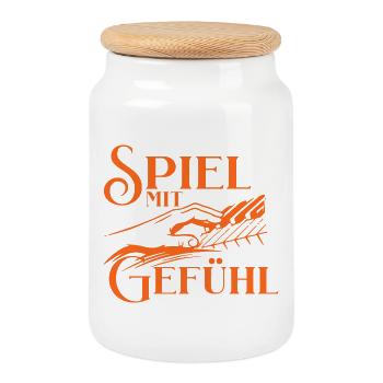 Klavier Spiel Mit Gefühl Pianist Klavierspieler - Keksdose mit Holzdeckel - Weiß - Vorne