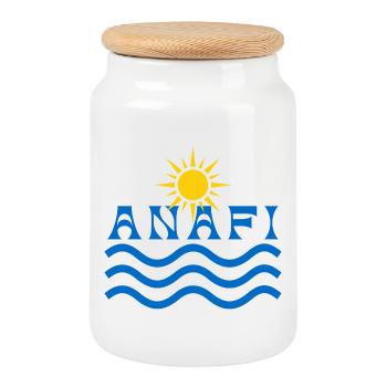 ANAFI Soleil et Vagues - Boîte à biscuits avec couvercle en bois - blanc - Devant