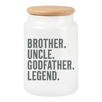 Brother Uncle Godfather Legend - Cookie Jar with Wooden Lid - white - Front