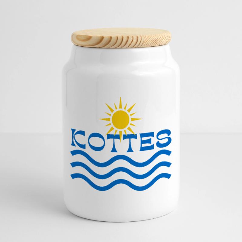 Kottes Sun Waves  Cookie Jar with Wooden Lid