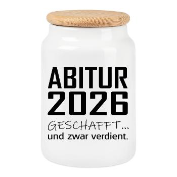 ABITUR - Keksdose mit Holzdeckel - Weiß - Vorne