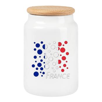 France Dot Spectrum - Cookie Jar with Wooden Lid - white - Front