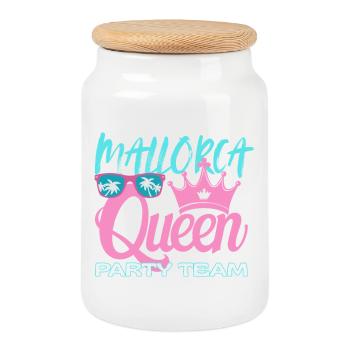 Mallorca Queen Party Team - Cookie Jar with Wooden Lid - white - Front
