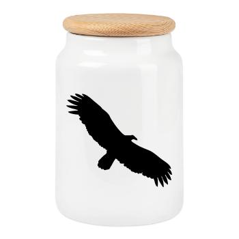 Condor - Cookie Jar with Wooden Lid - white - Front