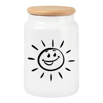 Sommer Sonne Sonnenschein - Keksdose mit Holzdeckel - Weiß - Vorne