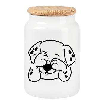 Bébé animal - Boîte à biscuits avec couvercle en bois - blanc - Devant
