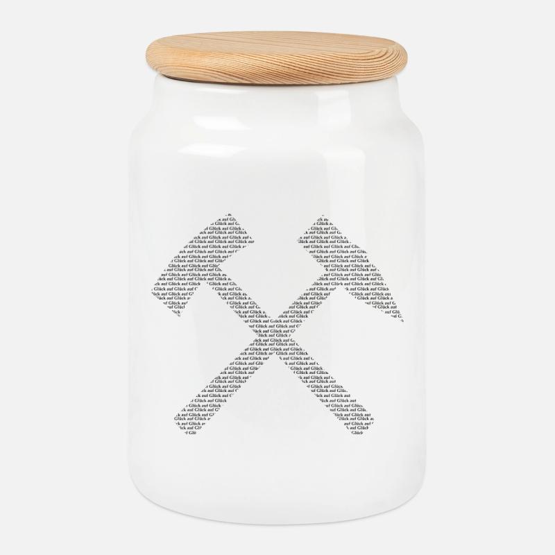 Good luck for - Cookie Jar with Wooden Lid - white