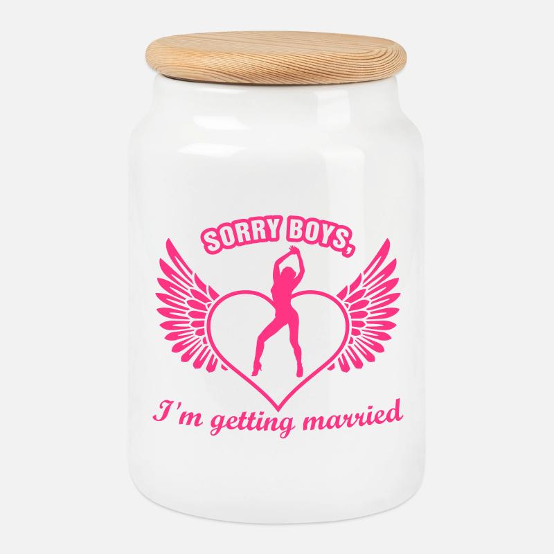 hen night - Cookie Jar with Wooden Lid - white