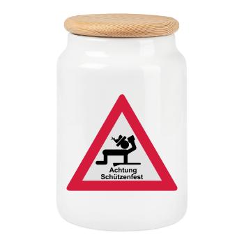 Attention Marksmen - Cookie Jar with Wooden Lid - white - Front