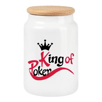 poker - Keksdose mit Holzdeckel - Weiß - Vorne