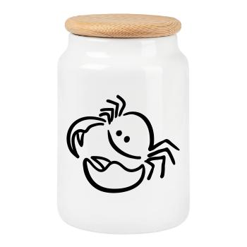Cancer - Boîte à biscuits avec couvercle en bois - blanc - Devant