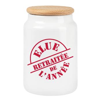 ## Retraitée ## - Boîte à biscuits avec couvercle en bois - blanc - Devant