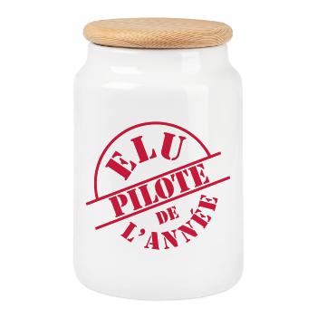 aviators - Cookie Jar with Wooden Lid - white - Front