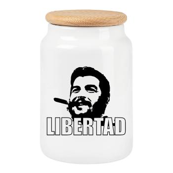 Libertad ! - Boîte à biscuits avec couvercle en bois - blanc - Devant
