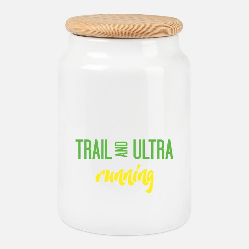 Trail Running und Ultra Running - Keksdose mit Holzdeckel - Weiß