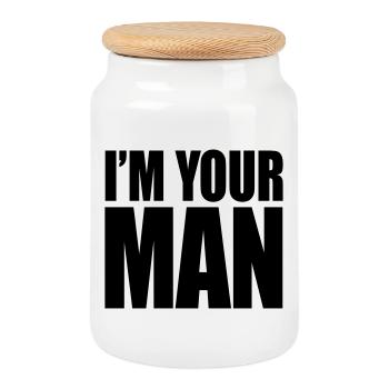 I'm your man - Keksdose mit Holzdeckel - Weiß - Vorne