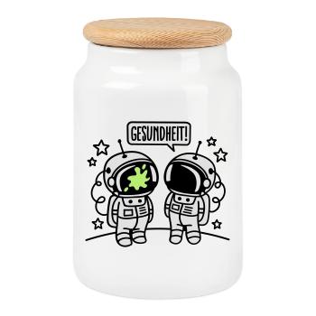 Gesundheit! - Boîte à biscuits avec couvercle en bois - blanc - Devant