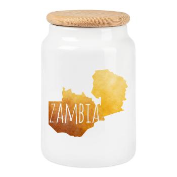 Zambia - Keksdose mit Holzdeckel - Weiß - Vorne