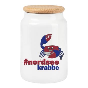 North Sea - Cookie Jar with Wooden Lid - white - Front