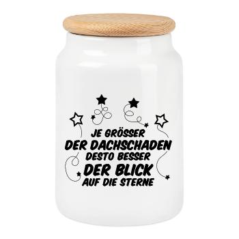 Motivierende Sternenhimmel-Botschaft - Keksdose mit Holzdeckel - Weiß - Vorne